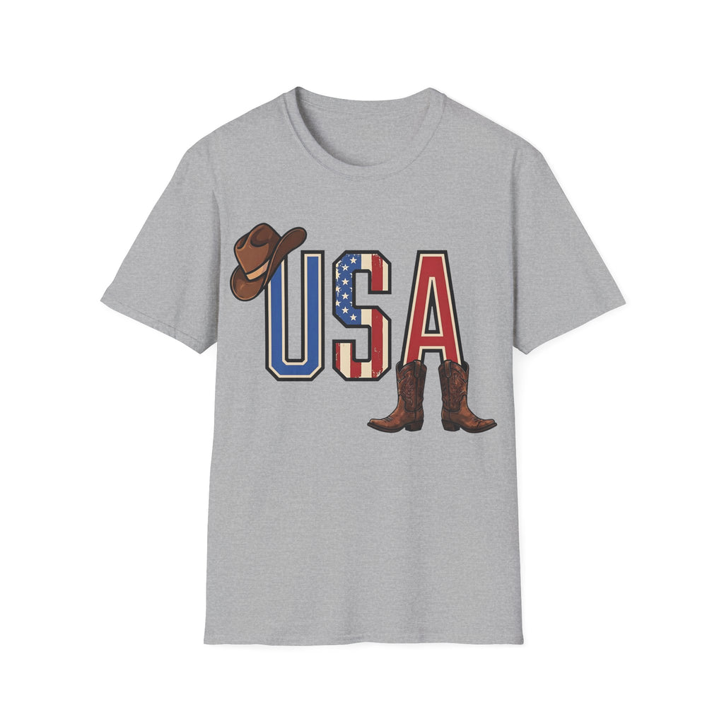 Western Cowboy Hat And Boots USA T-Shirt