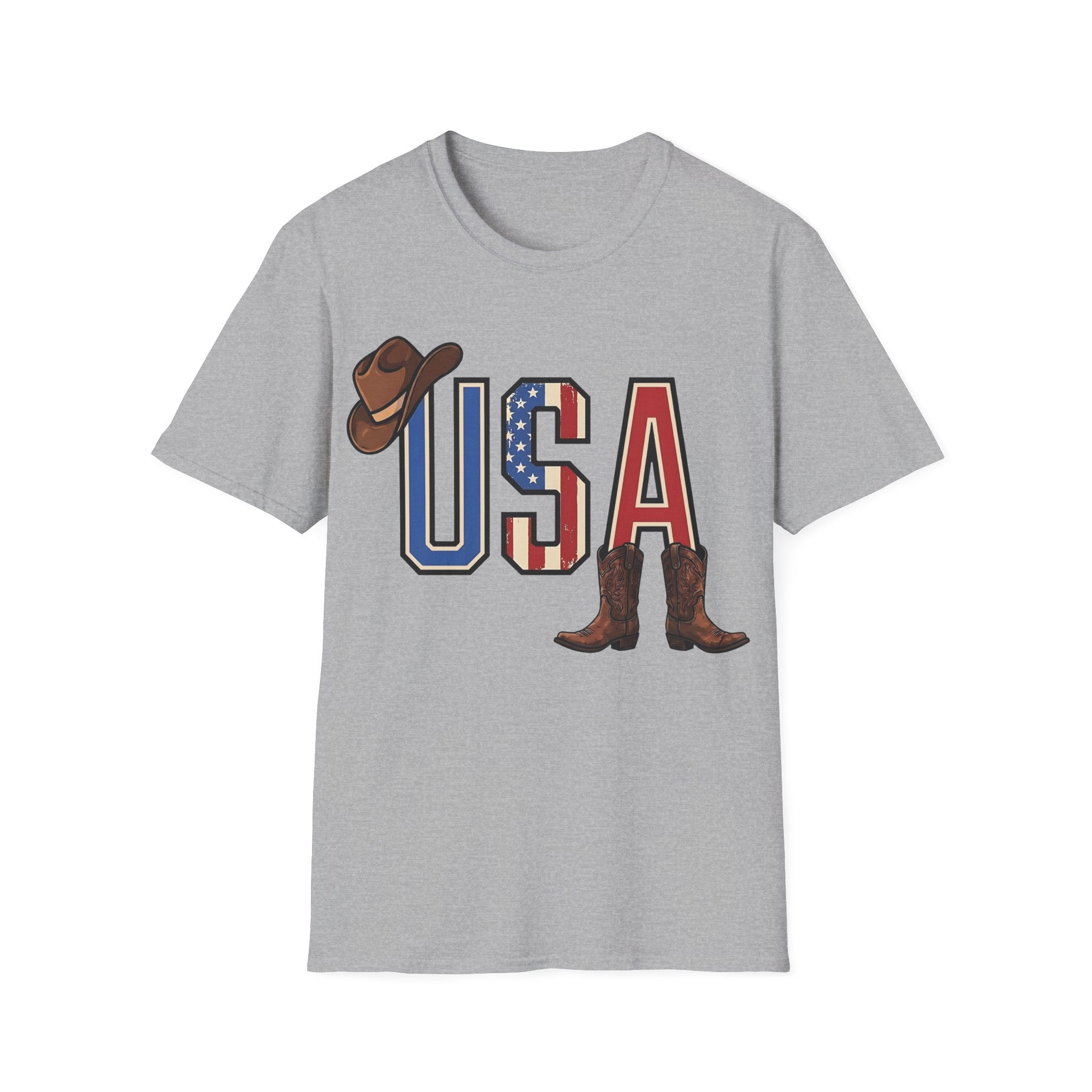 Western Cowboy Hat And Boots USA T-Shirt