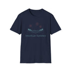 American Summer Minimalist Lake Fireworks T-Shirt