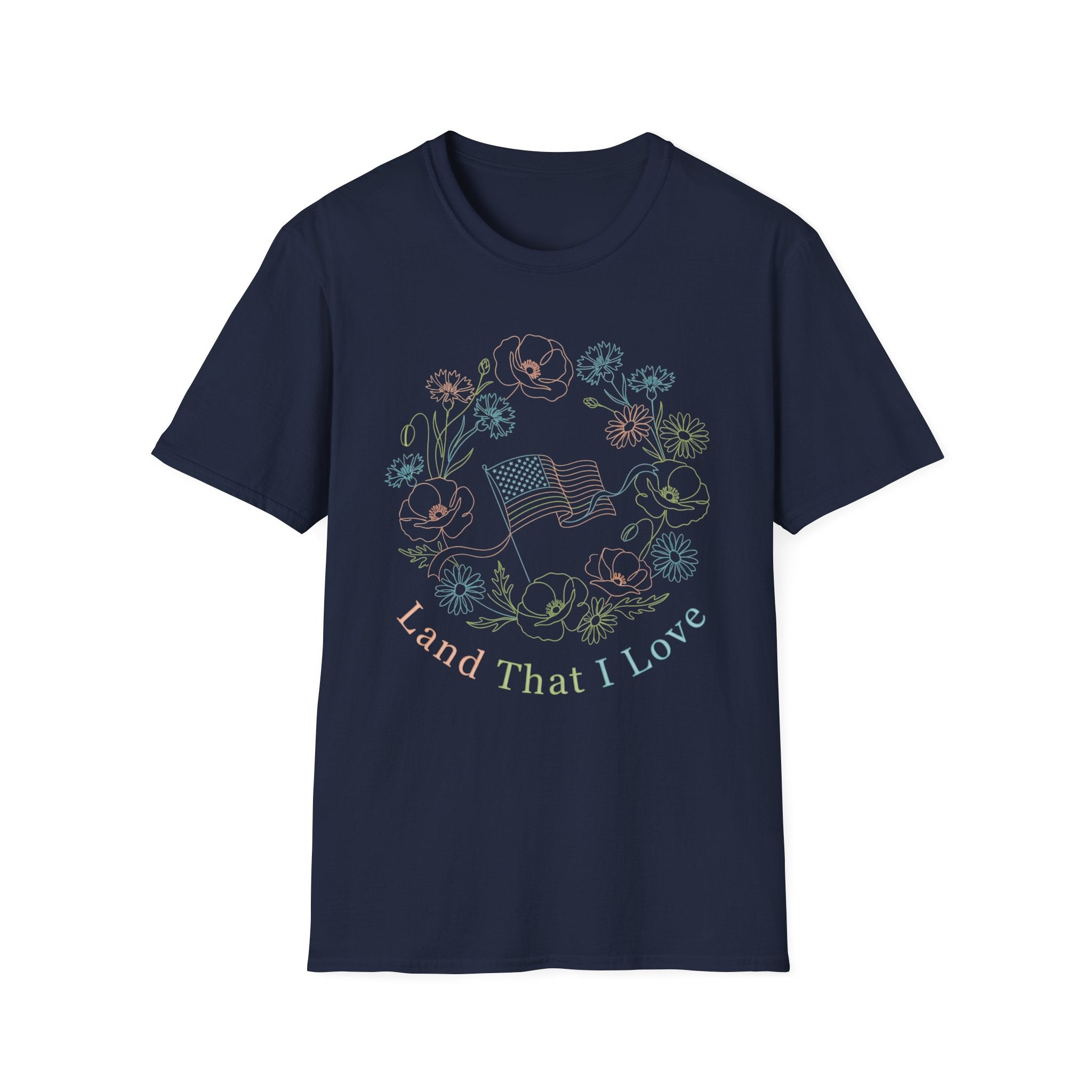 Land That I Love Shirt | Floral American Flag Boho Patriotic Tee