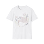 America 250 Floral Line Art Flag T-Shirt | Botanical USA 250th Anniversary Tee