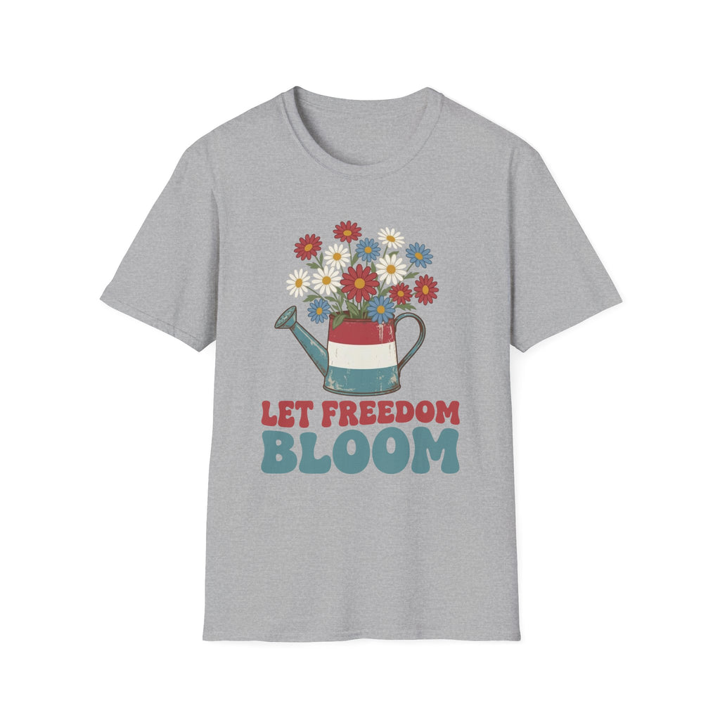 Let Freedom Bloom Retro Patriotic Floral T-Shirt | Vintage 4th of July Tee