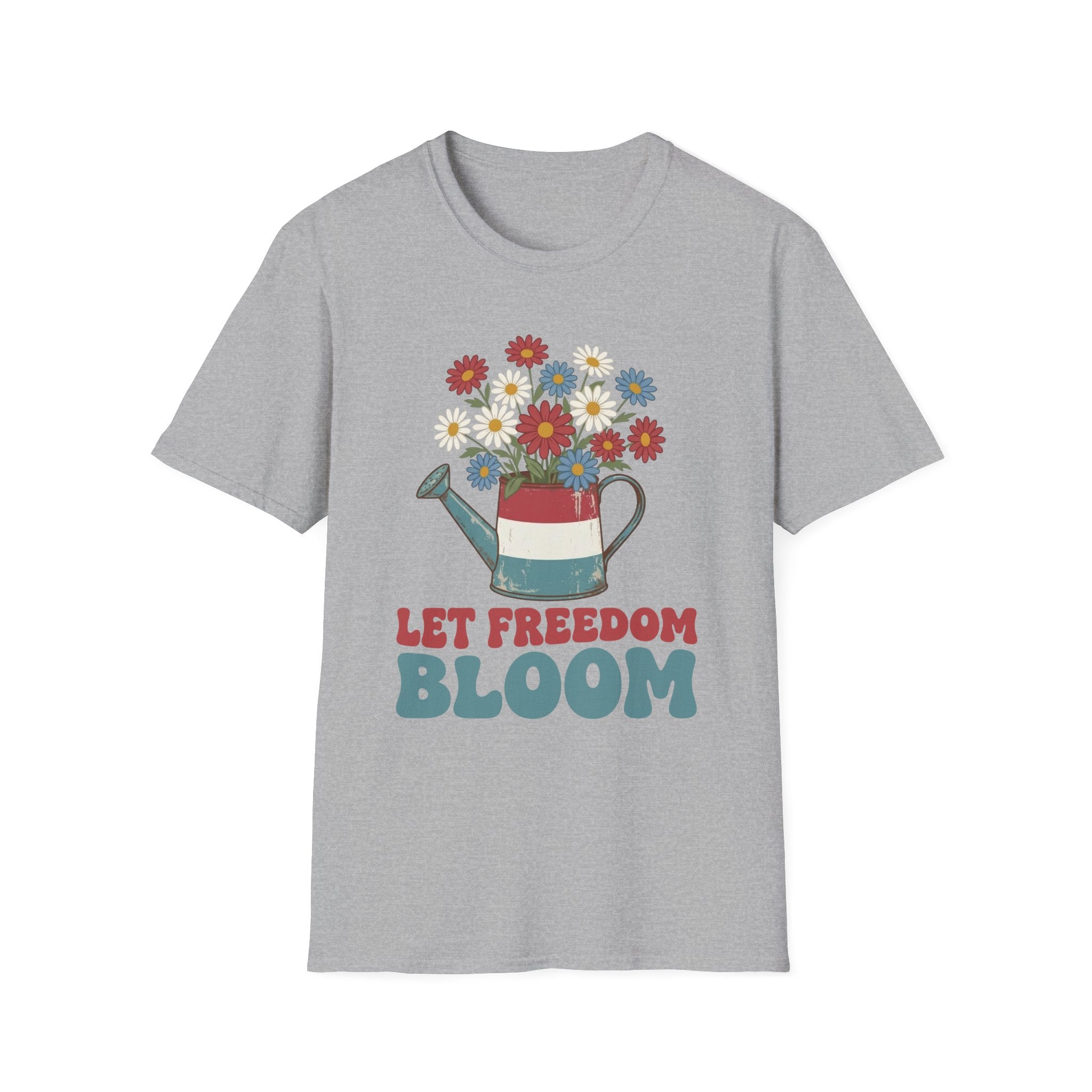 Let Freedom Bloom Retro Patriotic Floral T-Shirt | Vintage 4th of July Tee
