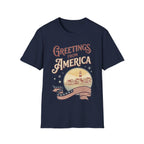 Greetings From America Vintage Postcard T-Shirt | Retro Coastal Americana