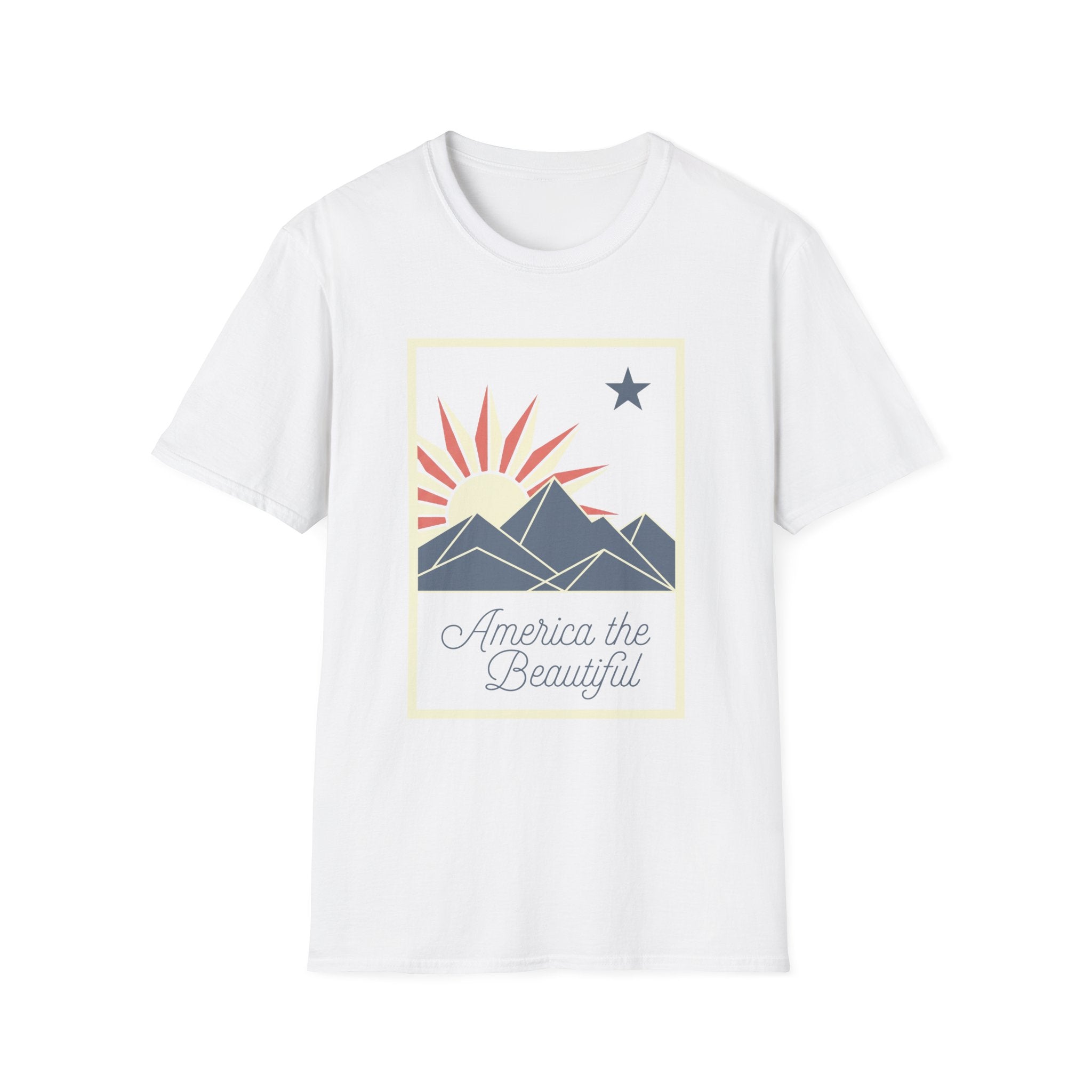 America The Beautiful Retro Mountain Sun T-Shirt