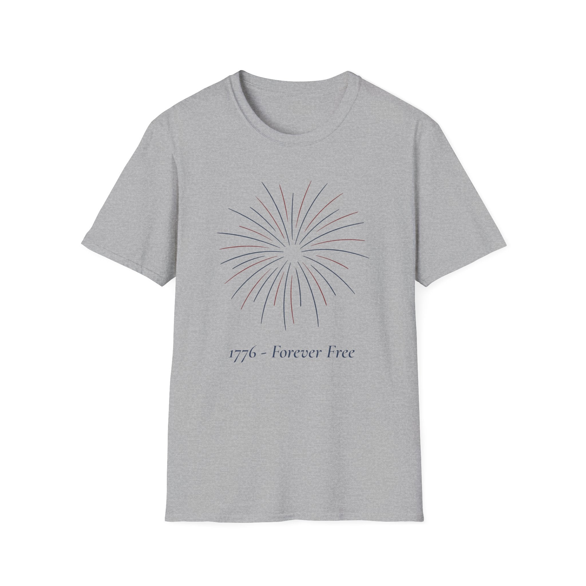 1776 Forever Free T-Shirt | Minimalist Patriotic Firework Tee