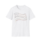 America 250 Minimalist Line Art Flag T-Shirt | USA 250th Anniversary Tee