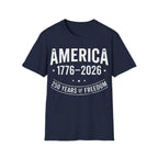 America 250 T-Shirt | Vintage Distressed 1776-2026 Freedom Tee
