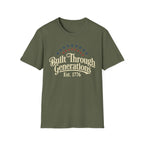 Built Through Generations: Vintage Est. 1776 Patriotic T-Shirt