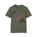 Western Cowboy Hat And Boots USA T-Shirt