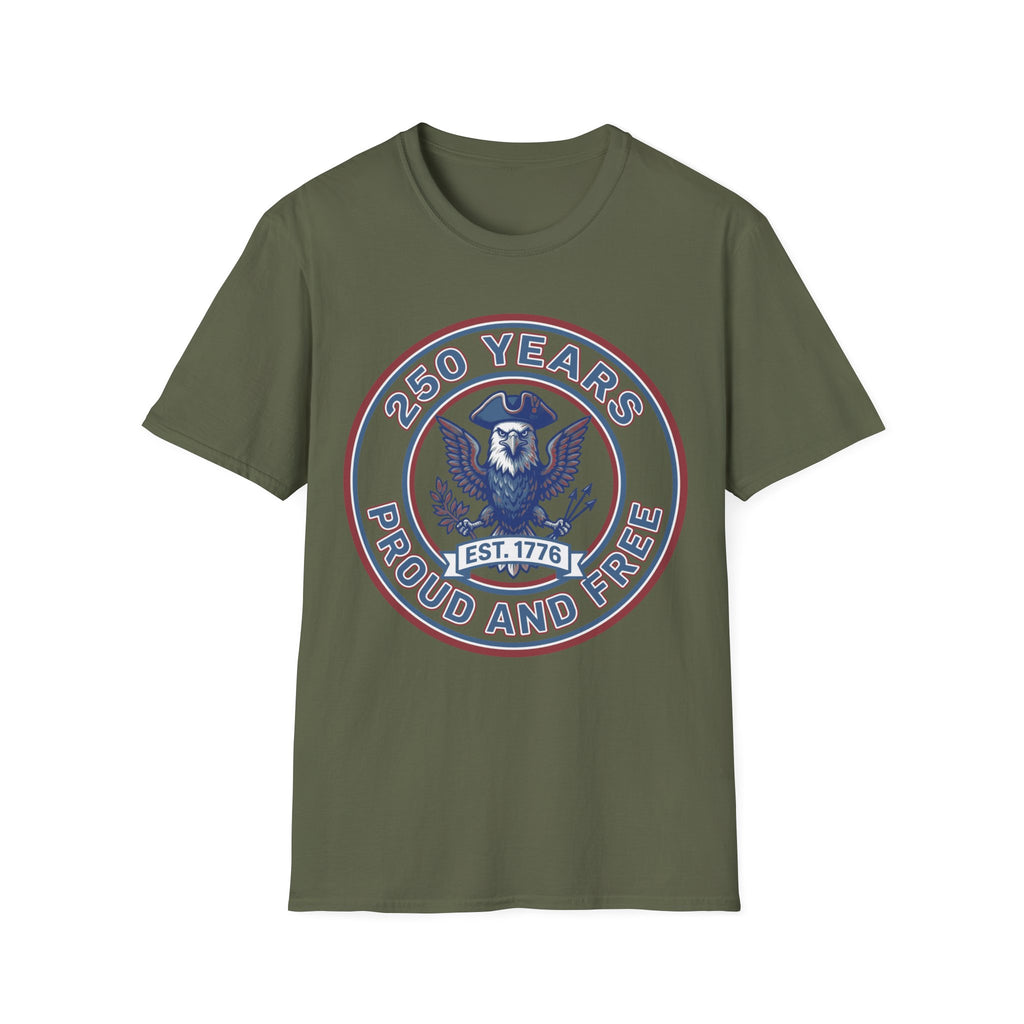America 250 T-Shirt | 250 Years Proud and Free Est 1776 Eagle Tee