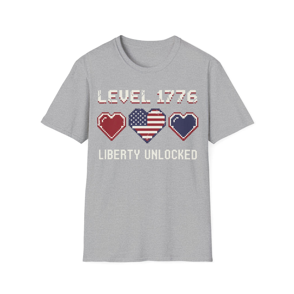 8-Bit Patriotic T-Shirt | Level 1776 Liberty Unlocked Gamer Tee