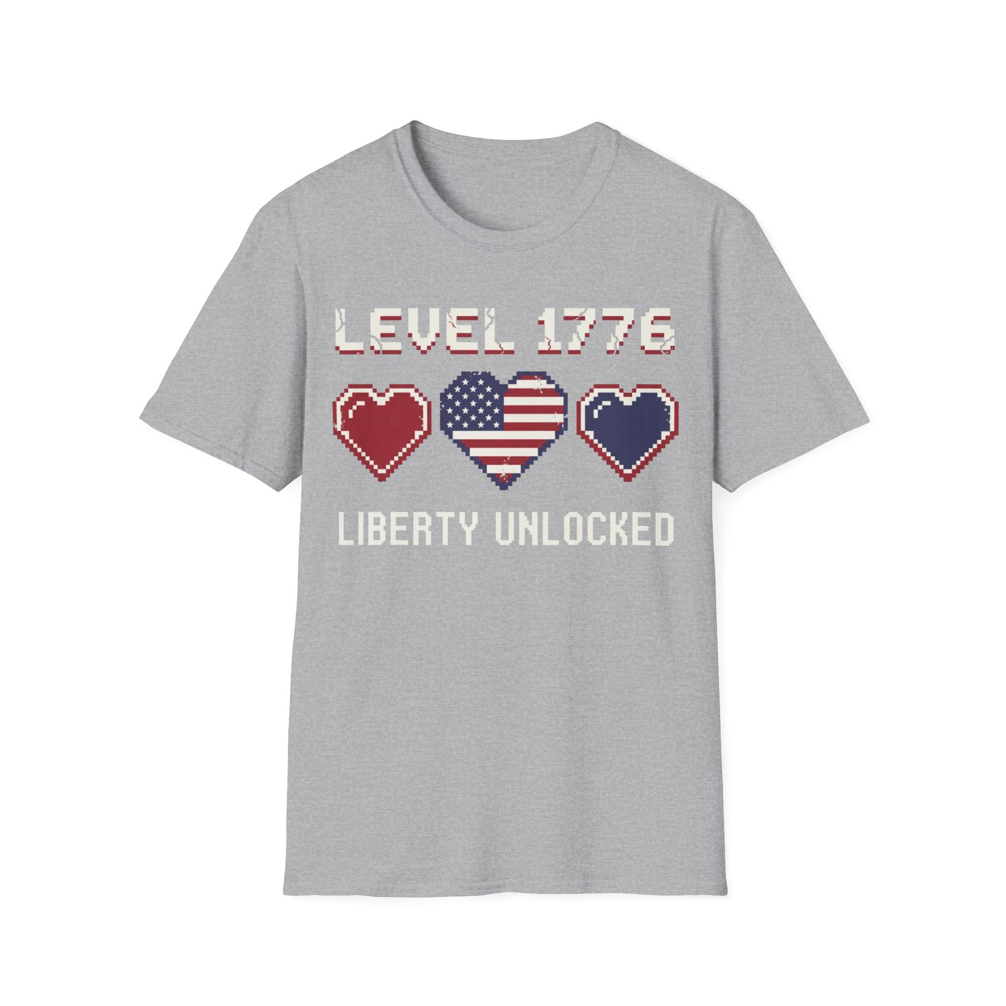8-Bit Patriotic T-Shirt | Level 1776 Liberty Unlocked Gamer Tee