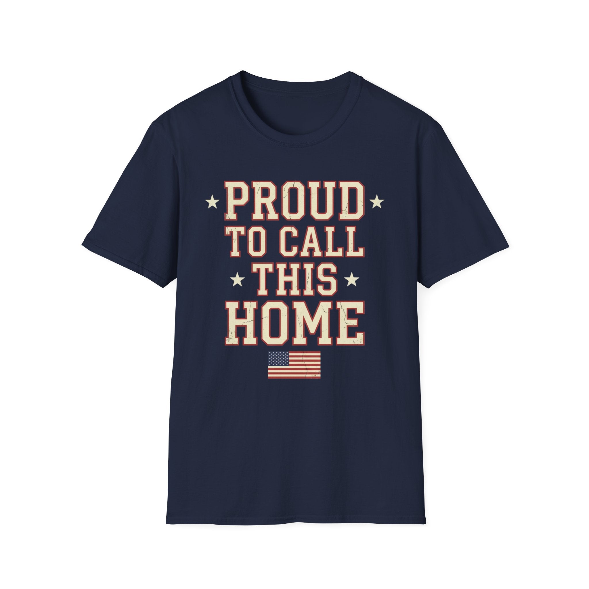 Vintage Collegiate Proud To Call This Home T-Shirt | Distressed USA Tee