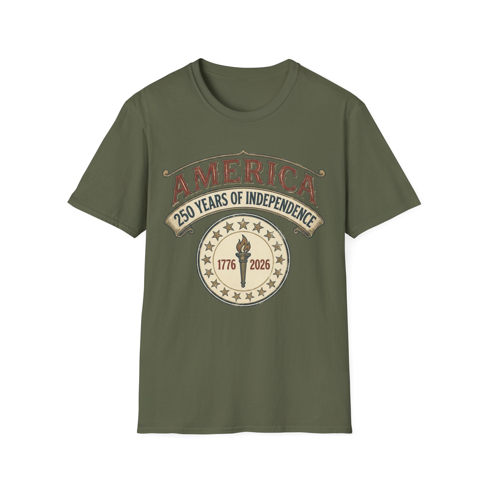 America 250 Years of Independence 1776-2026 Vintage Torch T-Shirt
