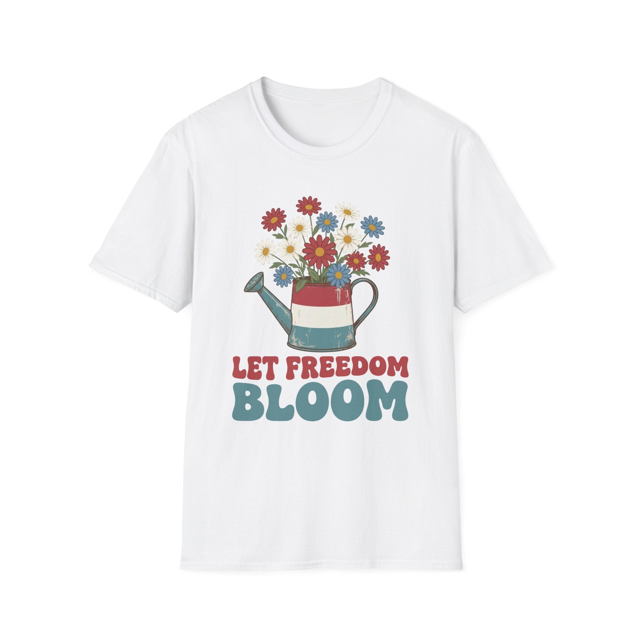 Let Freedom Bloom Retro Patriotic Floral T-Shirt | Vintage 4th of July Tee