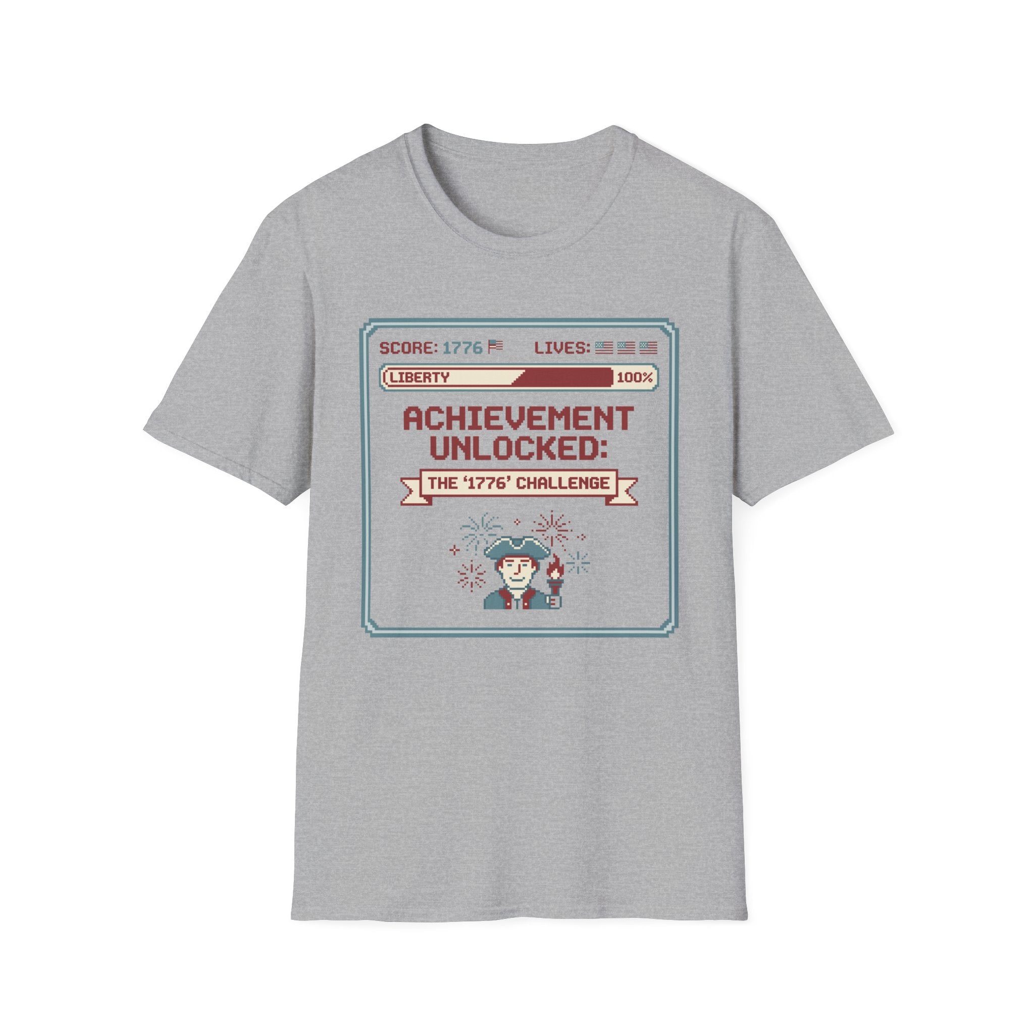8-Bit Patriotic T-Shirt | Achievement Unlocked 1776 Retro Gamer Tee