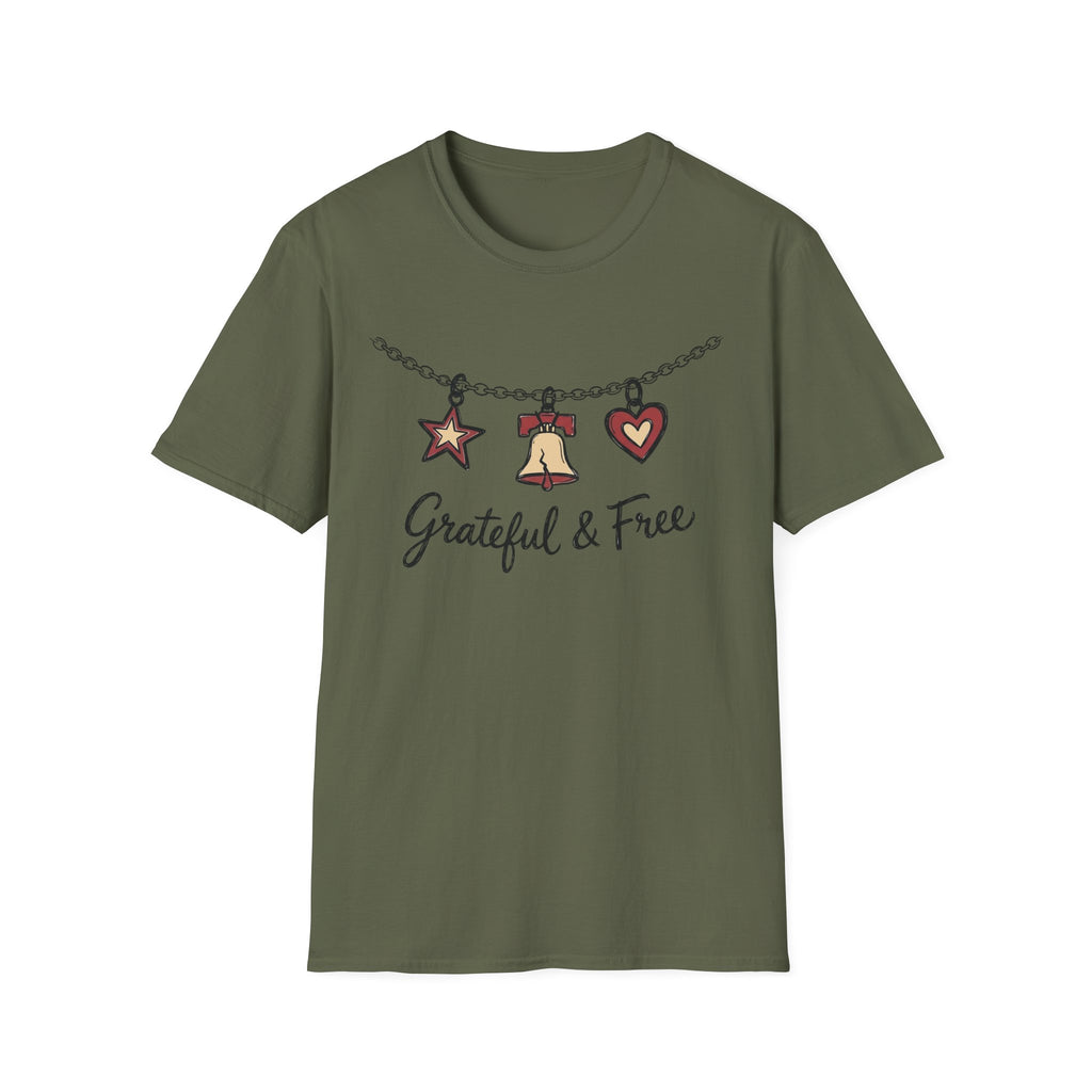 Grateful & Free: Liberty Bell Charm Necklace T-Shirt