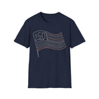 America 250 Minimalist Line Art Flag T-Shirt | USA 250th Anniversary Tee