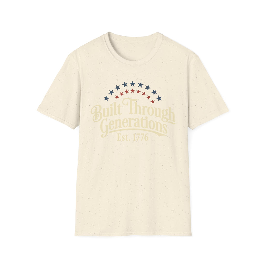 Built Through Generations: Vintage Est. 1776 Patriotic T-Shirt