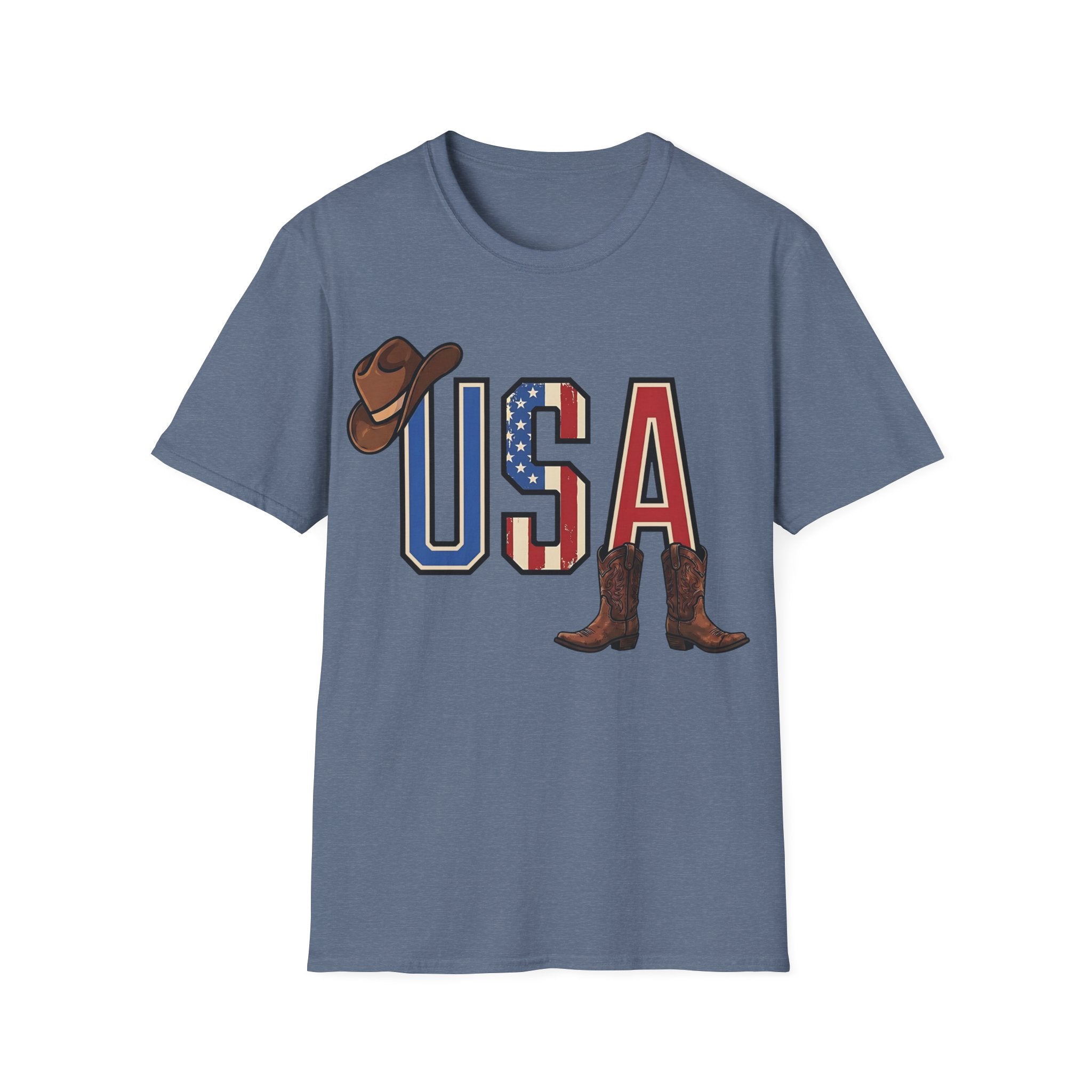 Western Cowboy Hat And Boots USA T-Shirt