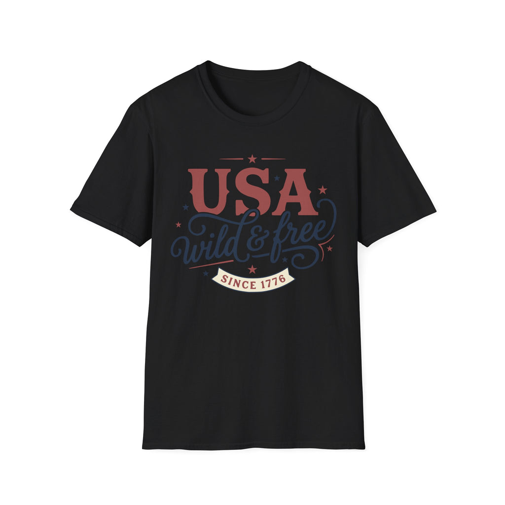 Vintage USA Wild & Free Since 1776 T-Shirt | Boho Country Patriotic Tee