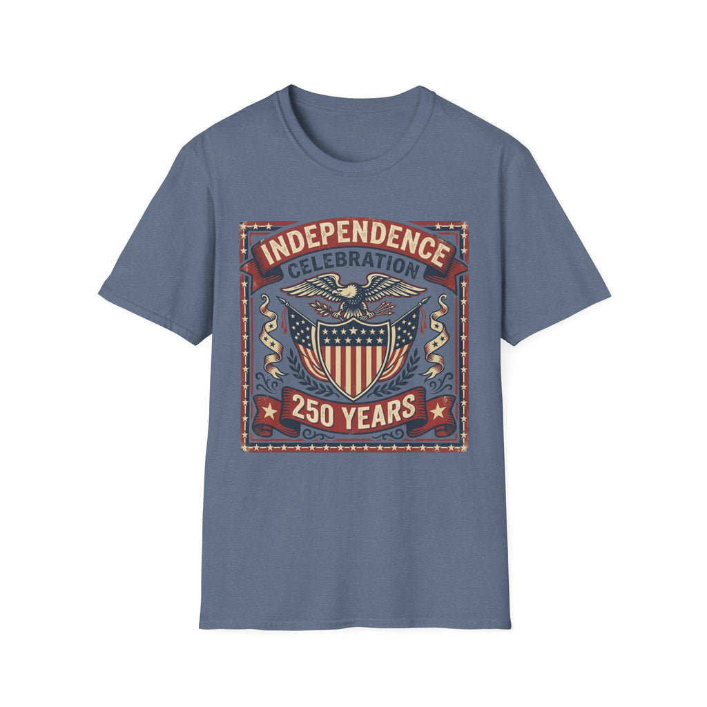 Vintage "Independence Celebration 250 Years" Eagle & Shield T-Shirt