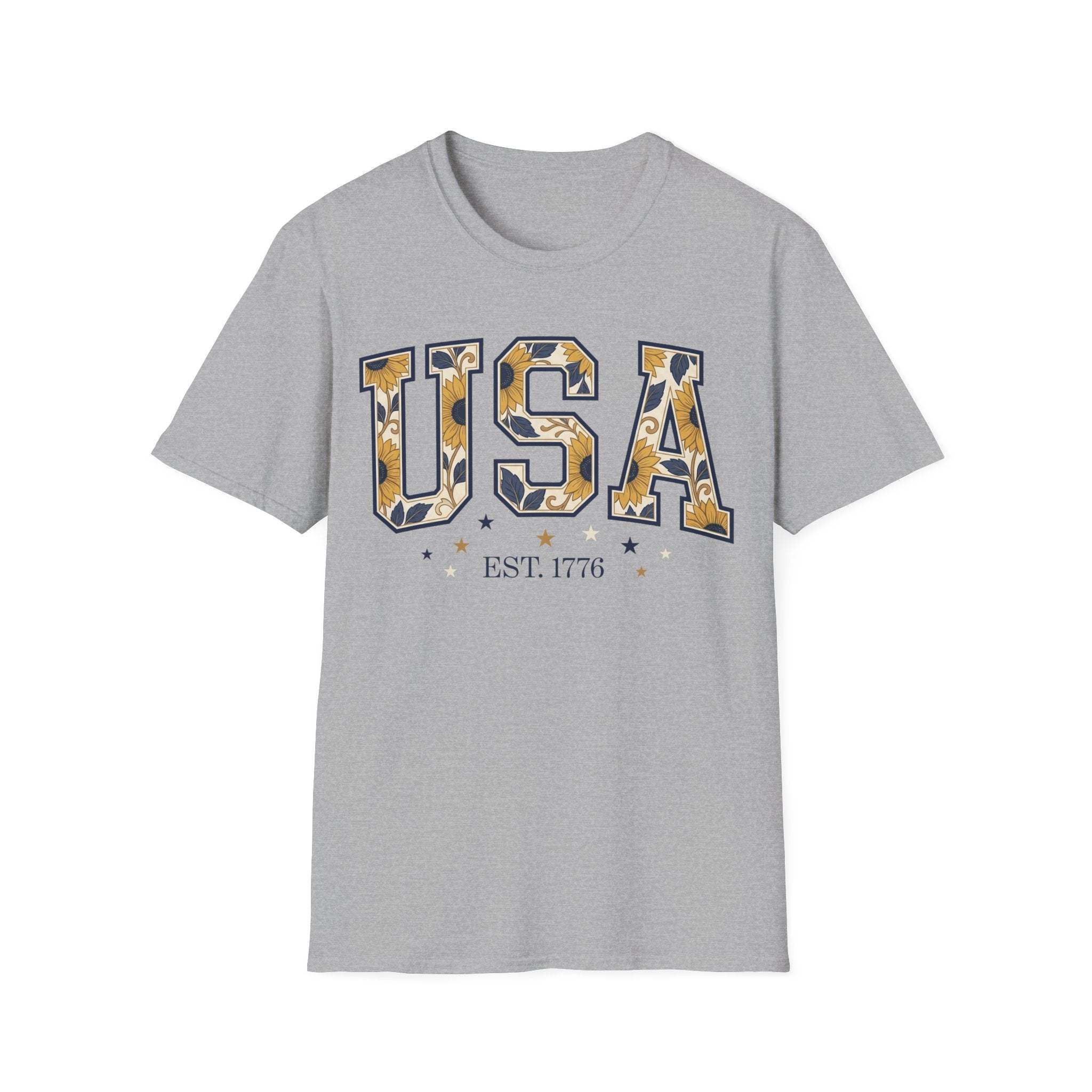 Floral USA Sunflower Est 1776 T-Shirt | Boho Patriotic Tee