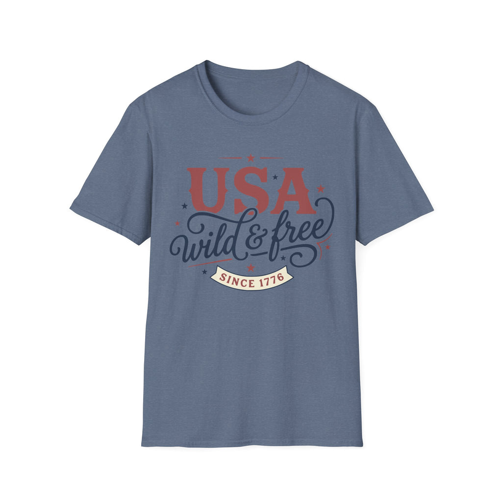 Vintage USA Wild & Free Since 1776 T-Shirt | Boho Country Patriotic Tee