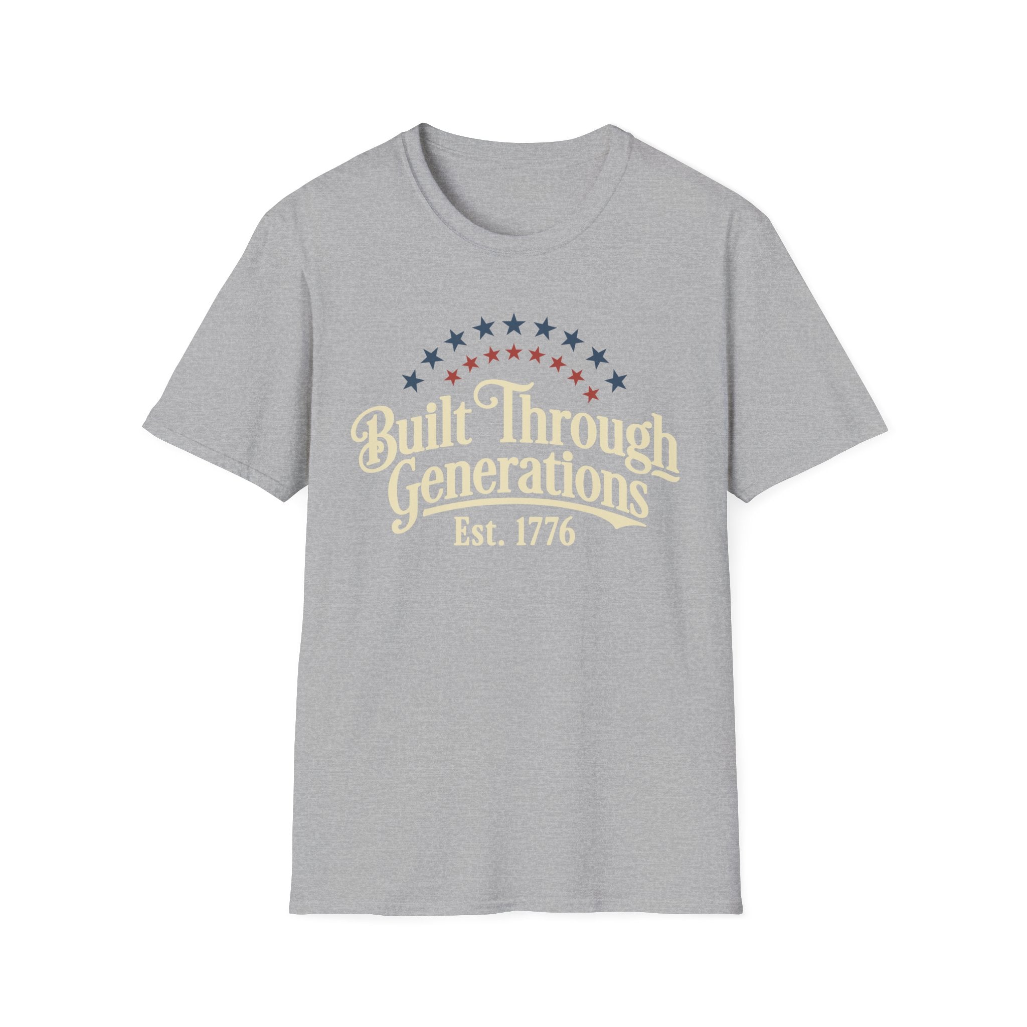 Built Through Generations: Vintage Est. 1776 Patriotic T-Shirt