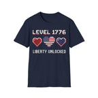 8-Bit Patriotic T-Shirt | Level 1776 Liberty Unlocked Gamer Tee