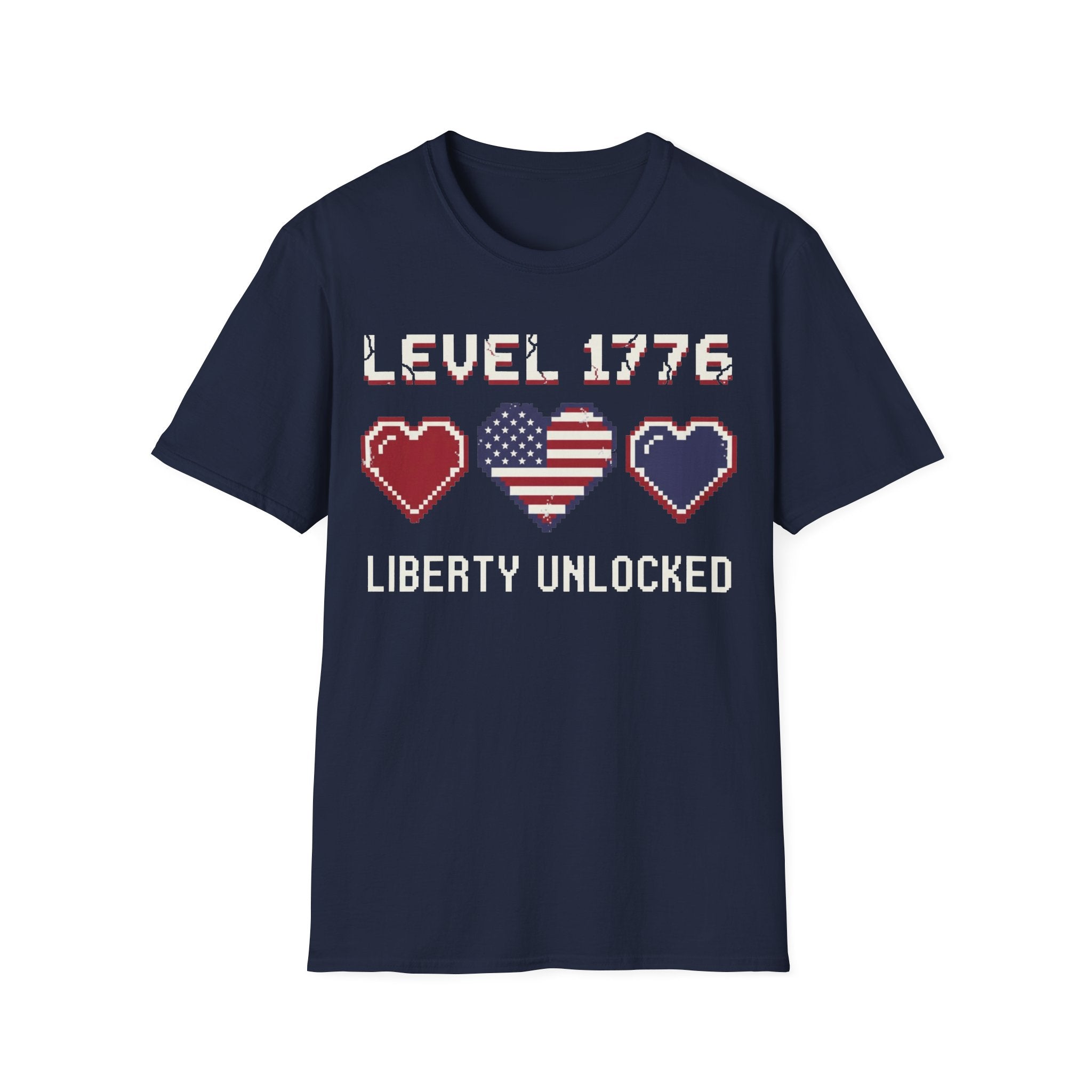 8-Bit Patriotic T-Shirt | Level 1776 Liberty Unlocked Gamer Tee