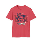 Vintage USA Stay Free Est 1776 T-Shirt | Retro Patriotic Graphic Tee