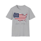 Est. 1776 USA Map: 250th Anniversary Flag T-Shirt
