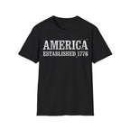 America Established 1776 Vintage Bold Distressed T-Shirt
