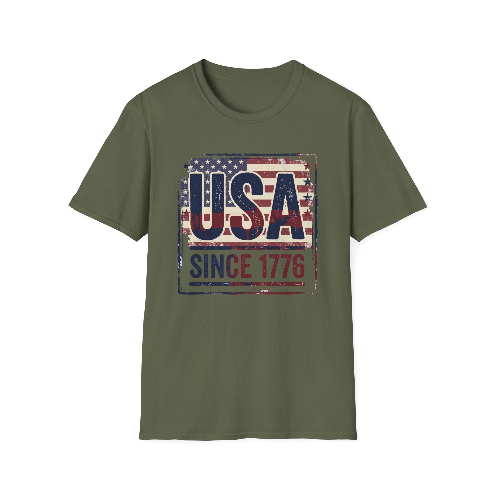 Vintage USA Since 1776 T-Shirt | Distressed American Flag Patriotic Tee
