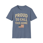 Vintage Distressed Proud To Call This Home T-Shirt | Rustic USA Flag Tee