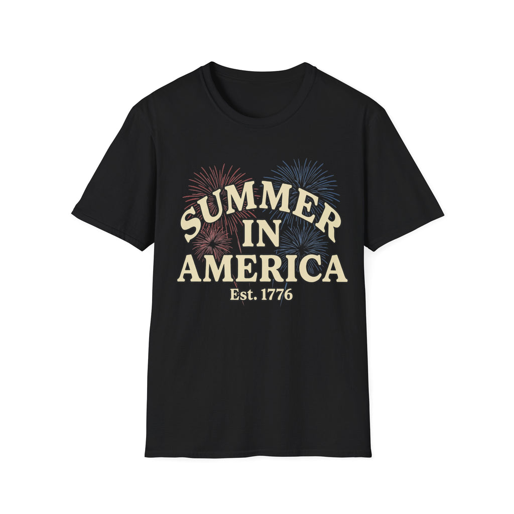 Summer in America T-Shirt | Retro Fireworks Est 1776 Tee