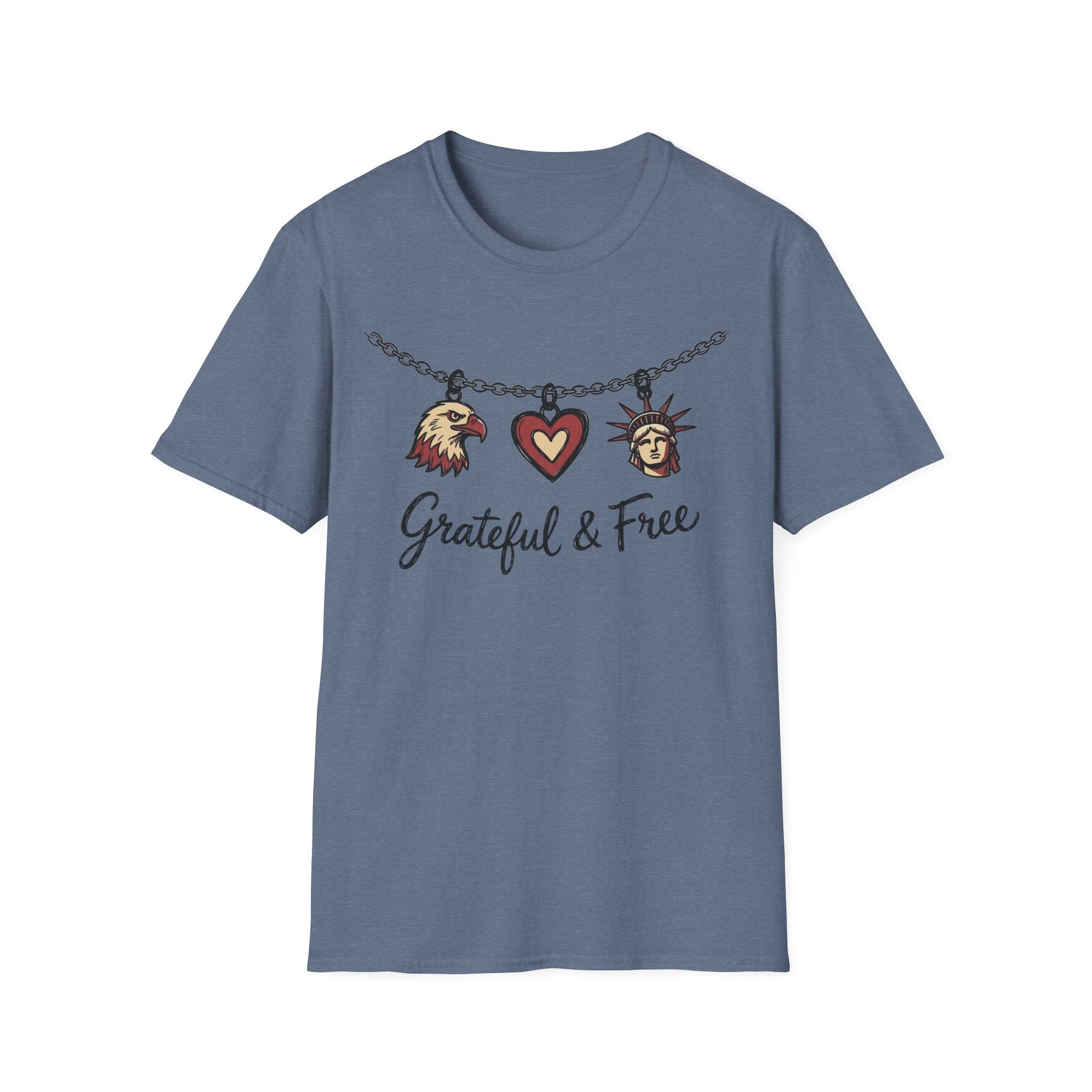 Grateful & Free: Patriotic Charm Necklace T-Shirt