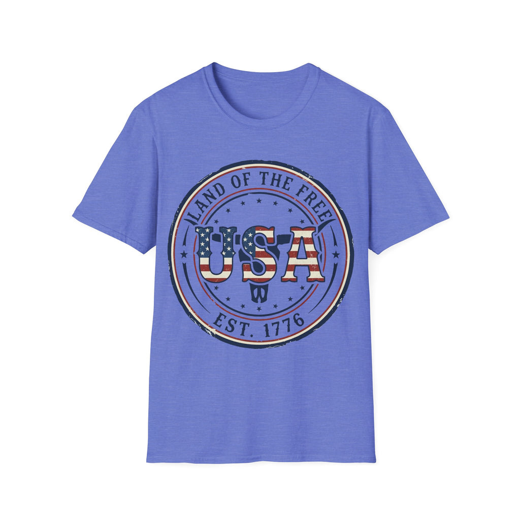 Western Longhorn Land Of The Free USA T-Shirt