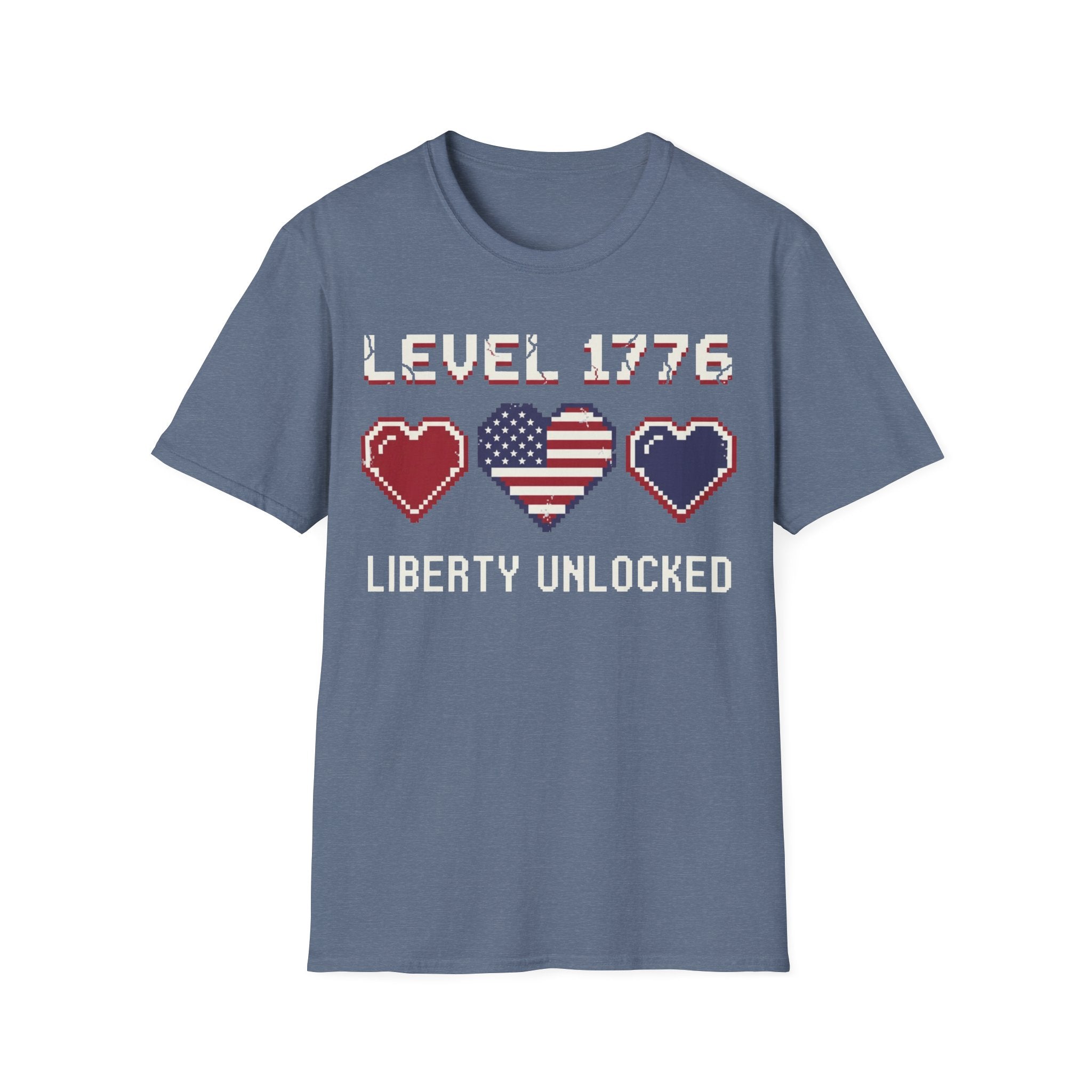 8-Bit Patriotic T-Shirt | Level 1776 Liberty Unlocked Gamer Tee