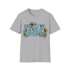 Turquoise USA Sunflower T-Shirt | Boho Southwestern Patriotic Tee