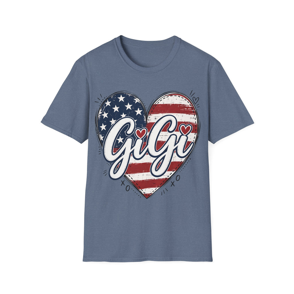 Gigi Distressed American Flag Heart T-Shirt