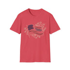 Boho Floral American Flag T-Shirt | Botanical Wildflower Patriotic Tee