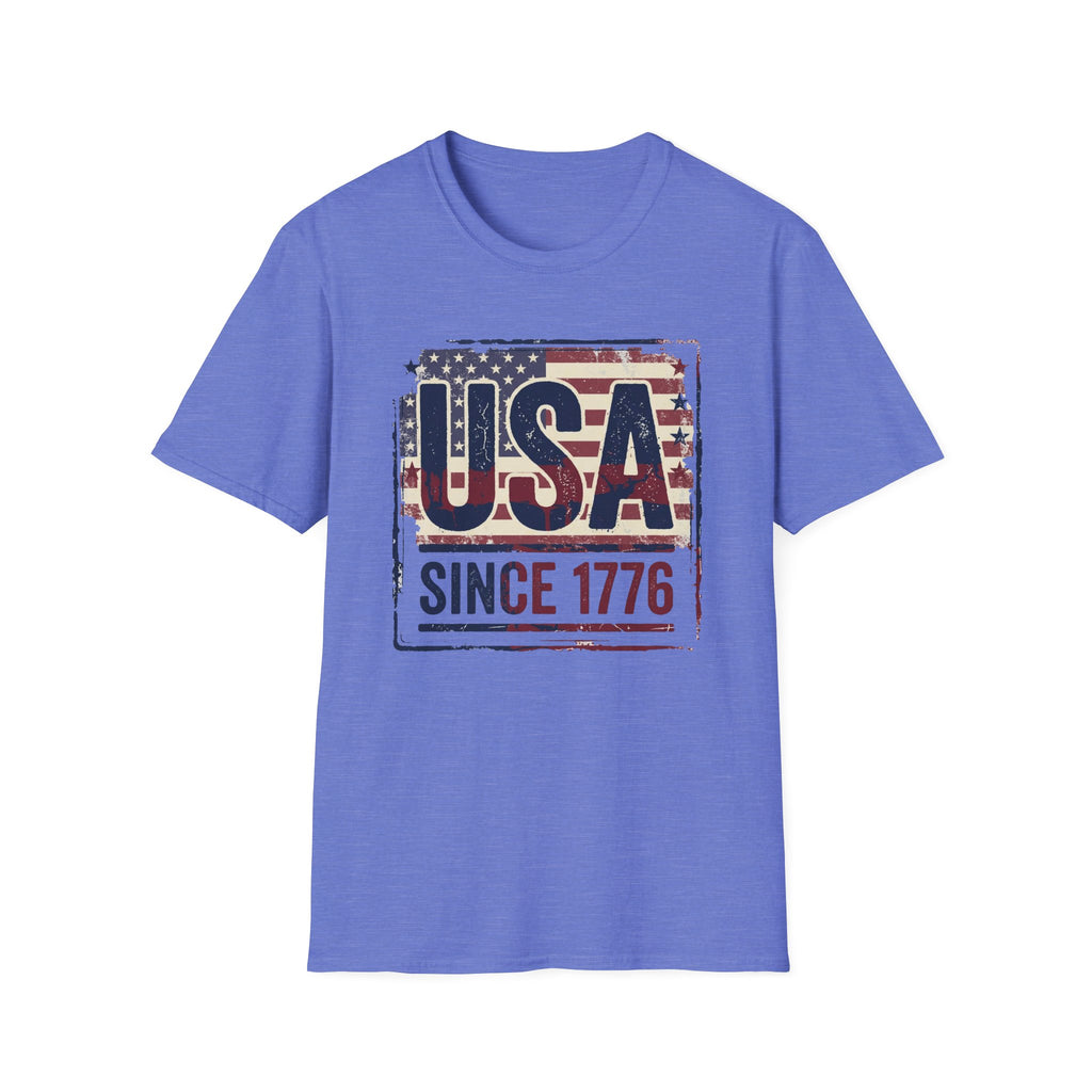 Vintage USA Since 1776 T-Shirt | Distressed American Flag Patriotic Tee