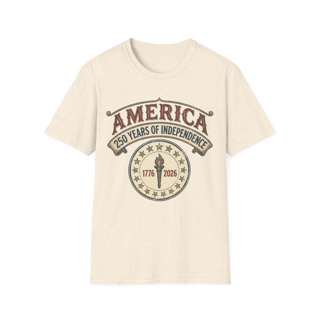 America 250 Years of Independence 1776-2026 Vintage Torch T-Shirt