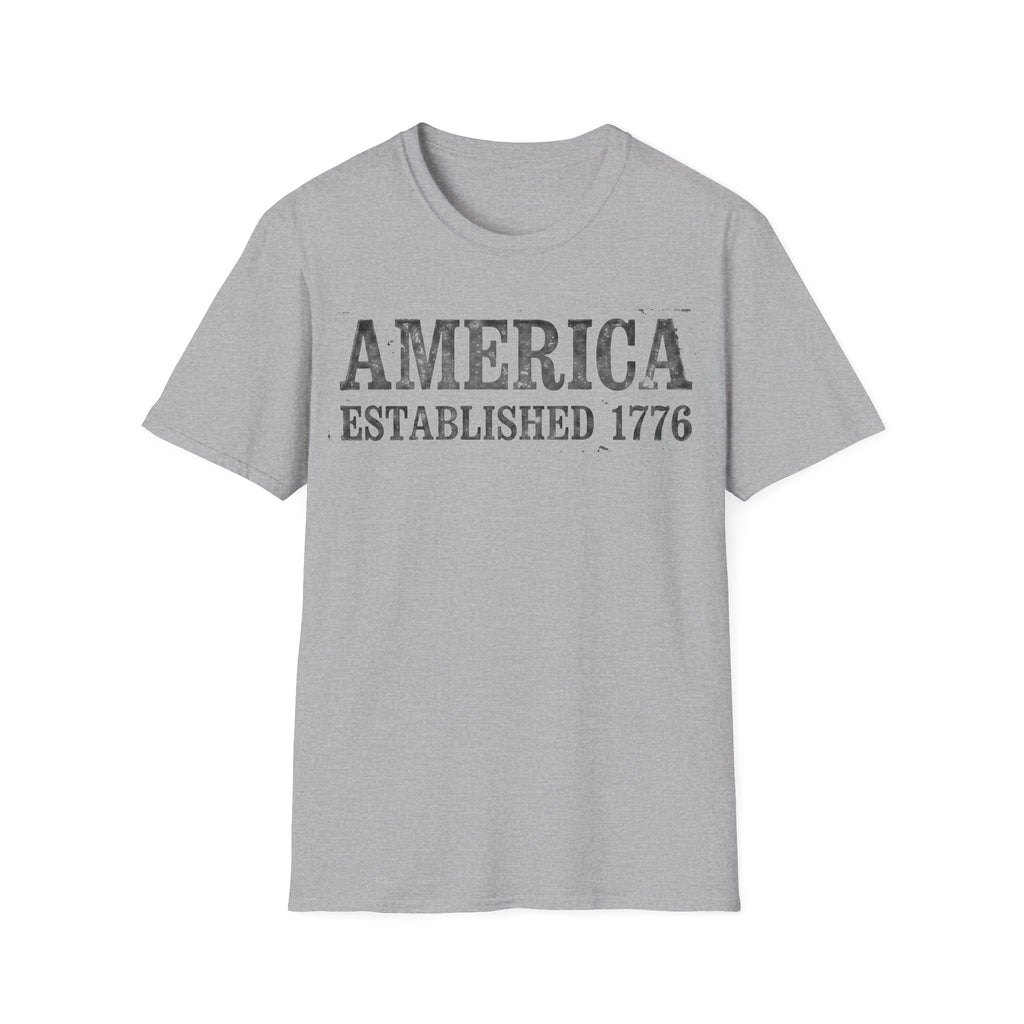 America Established 1776 Vintage Bold Distressed T-Shirt