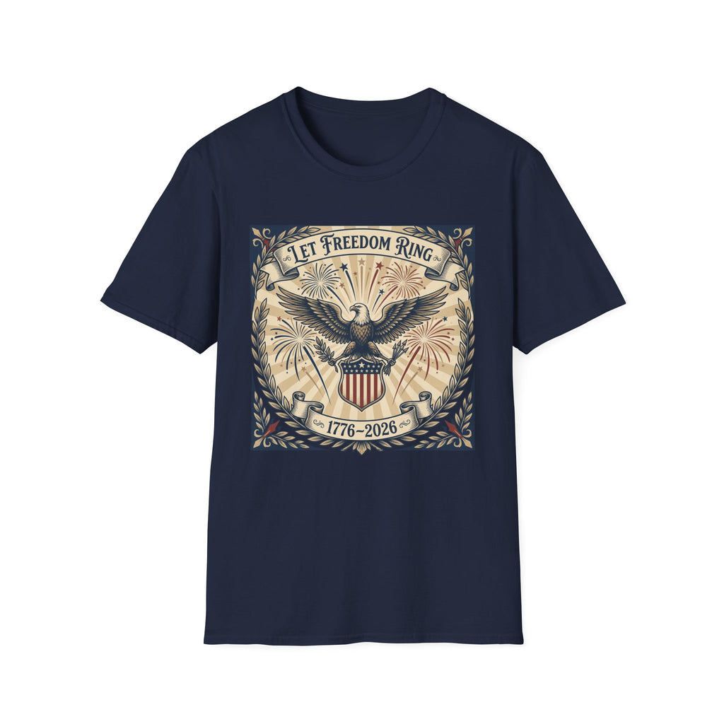 Let Freedom Ring 1776-2026 T-Shirt | Vintage America 250th Eagle Tee