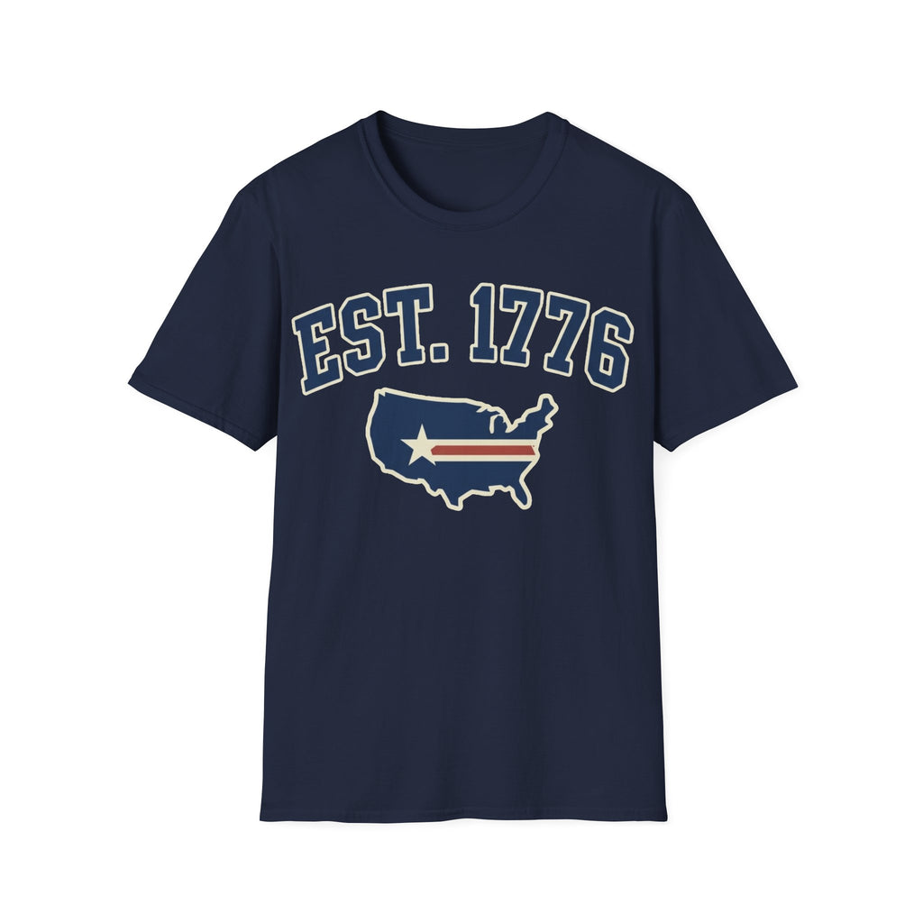 Vintage EST 1776 USA Map T-Shirt | Classic Americana Patriotic Tee