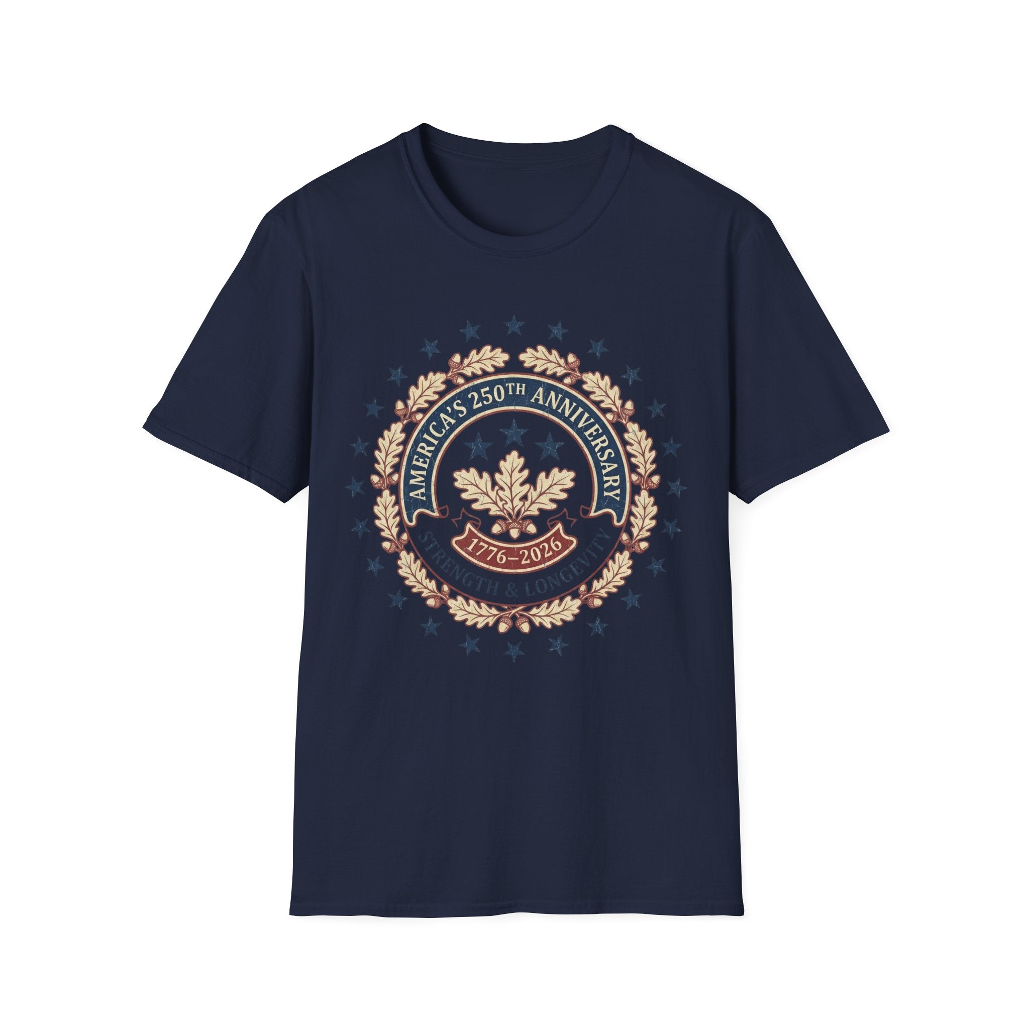 America's 250th Anniversary T-Shirt | Vintage Oak Wreath 1776-2026 Tee